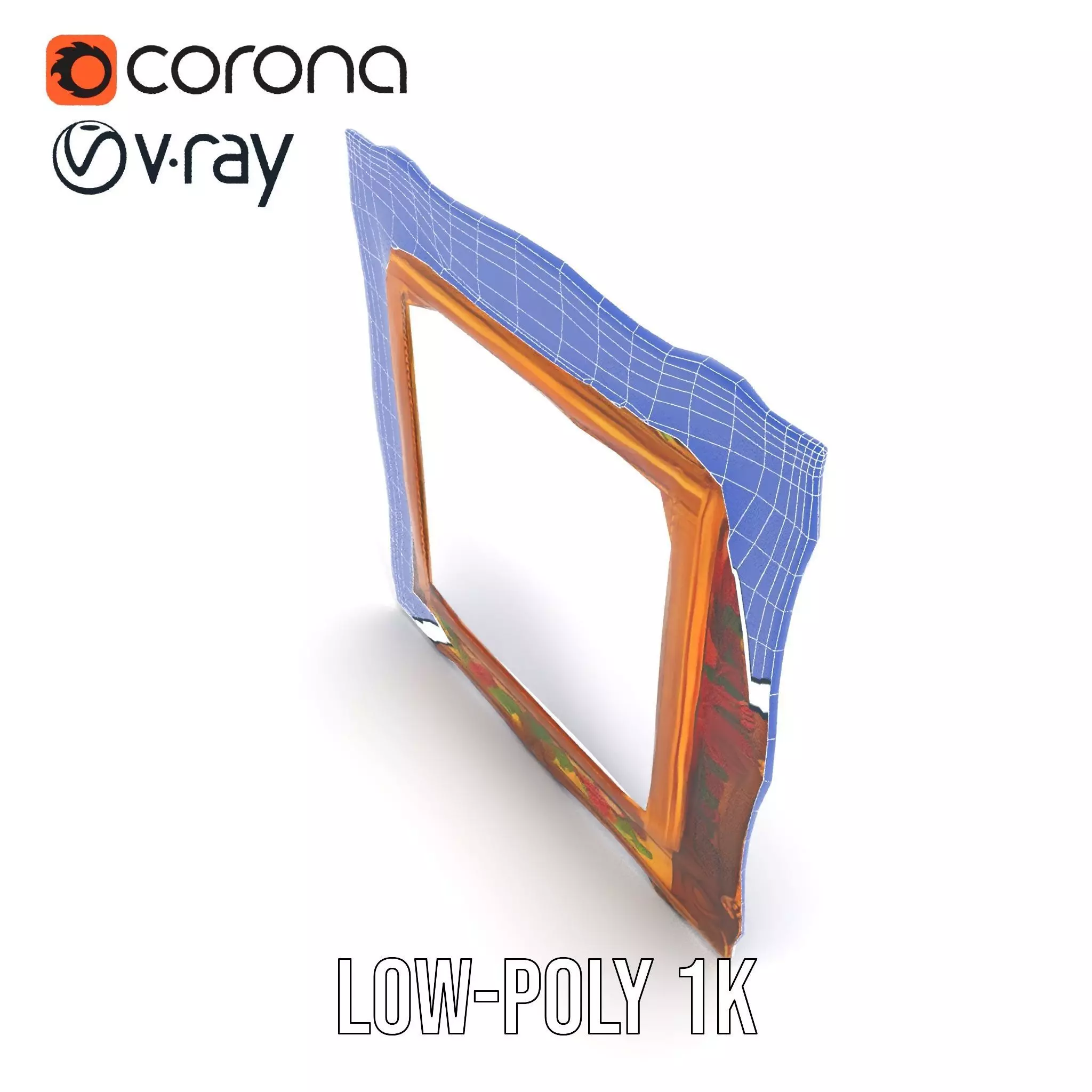 Ornate Baroque Picture Frame model pack for production rendering Low-poly 3D model_22