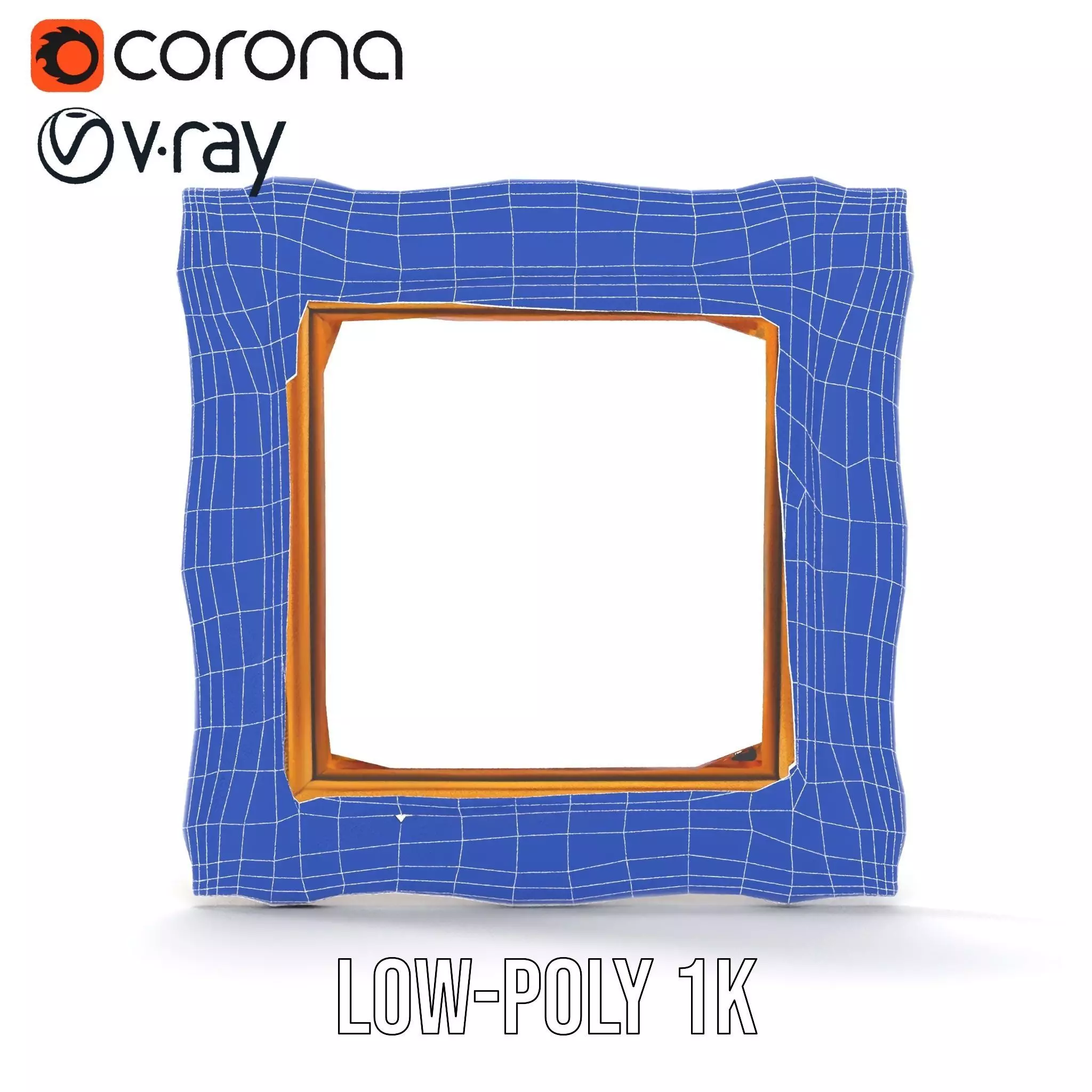 Ornate Baroque Picture Frame model pack for production rendering Low-poly 3D model_13