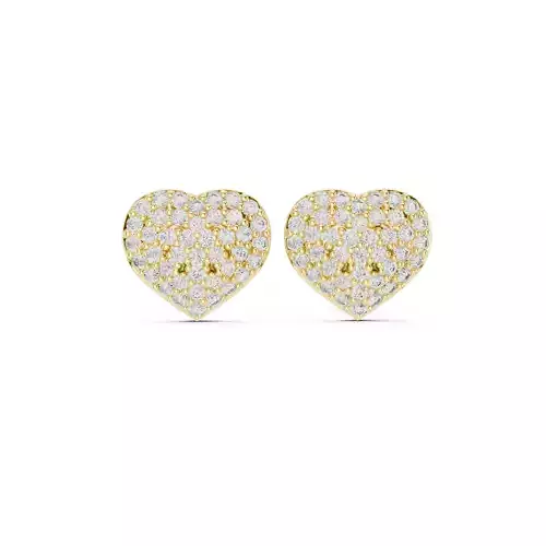 Round Cut Diamond Heart Shape Earring 3DM STL Video 3D print model