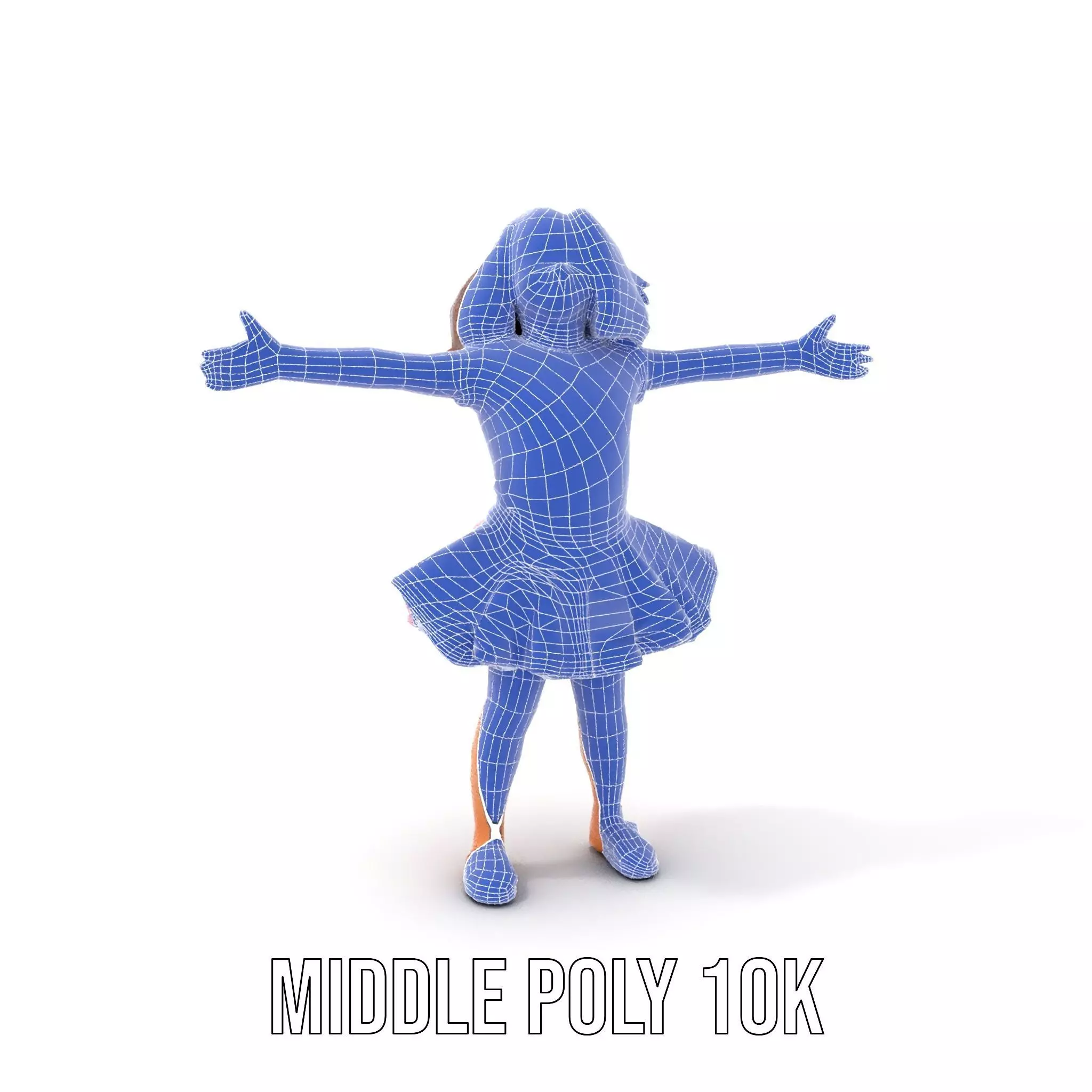 Child Character Model Pack with Pink Tutu Low-poly 3D model_13