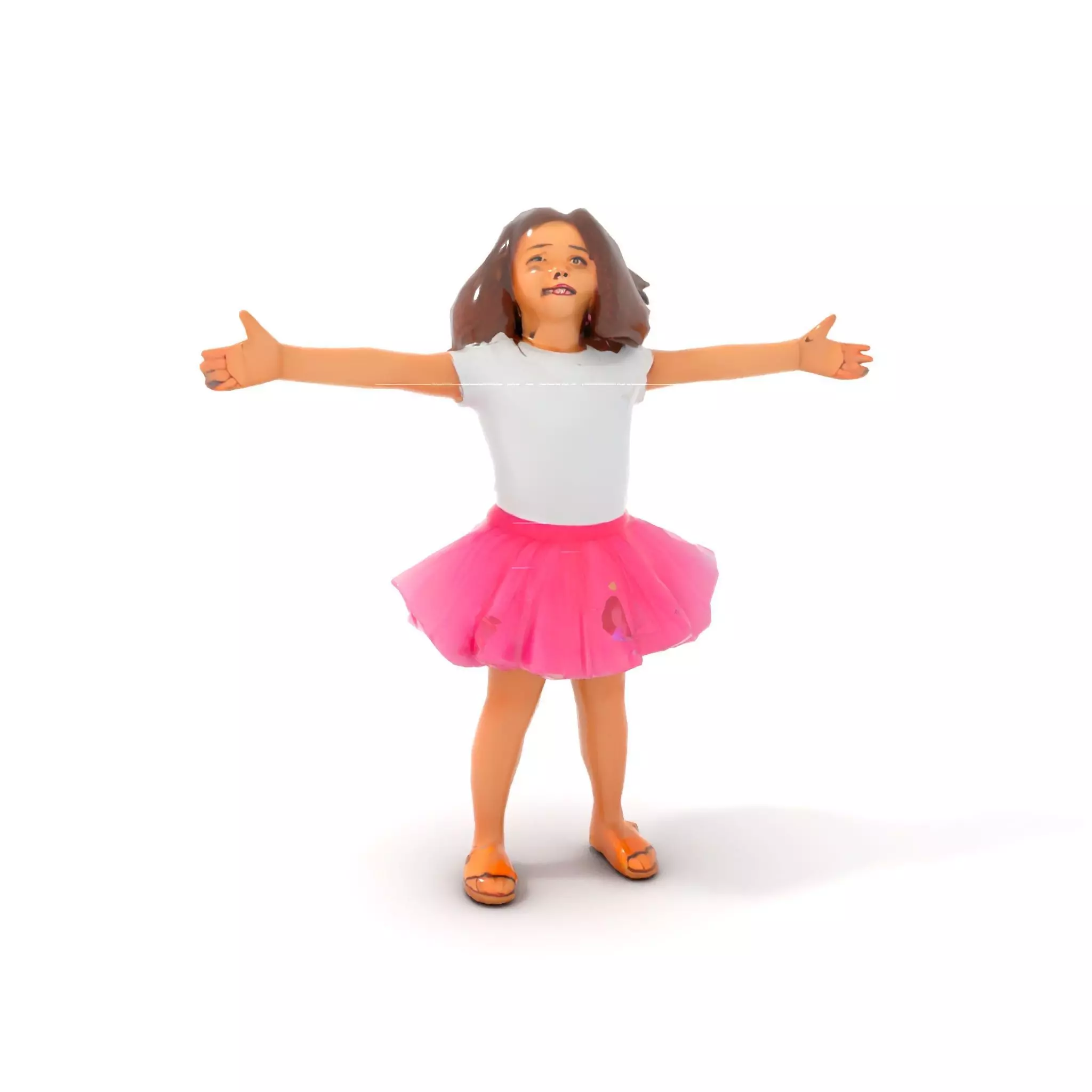 Child Character Model Pack with Pink Tutu Low-poly 3D model_21