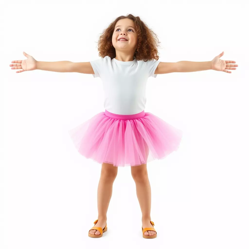 Child Character Model Pack with Pink Tutu Low-poly 3D model_2