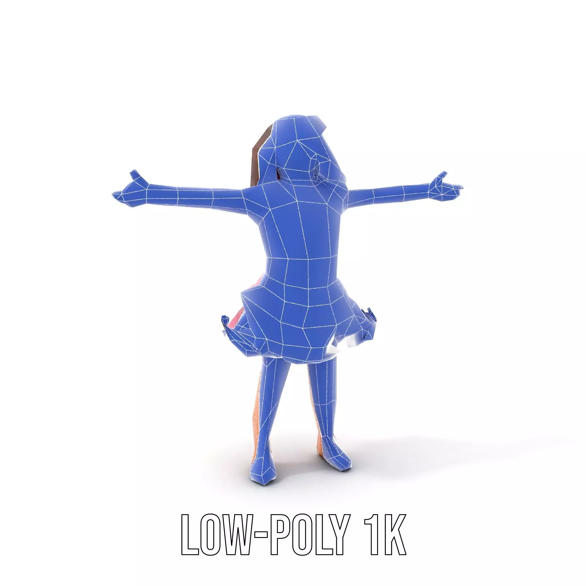 Child Character Model Pack with Pink Tutu Low-poly 3D model_22