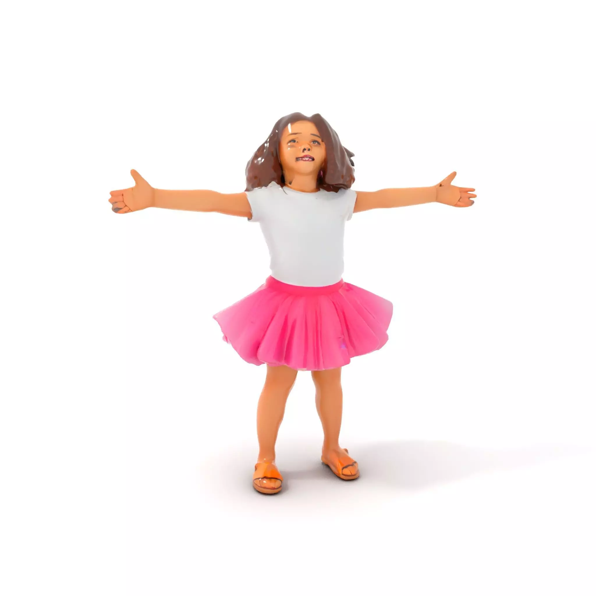 Child Character Model Pack with Pink Tutu Low-poly 3D model_0