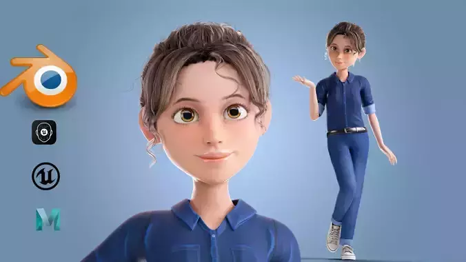 Cartoon Lilly Rigged