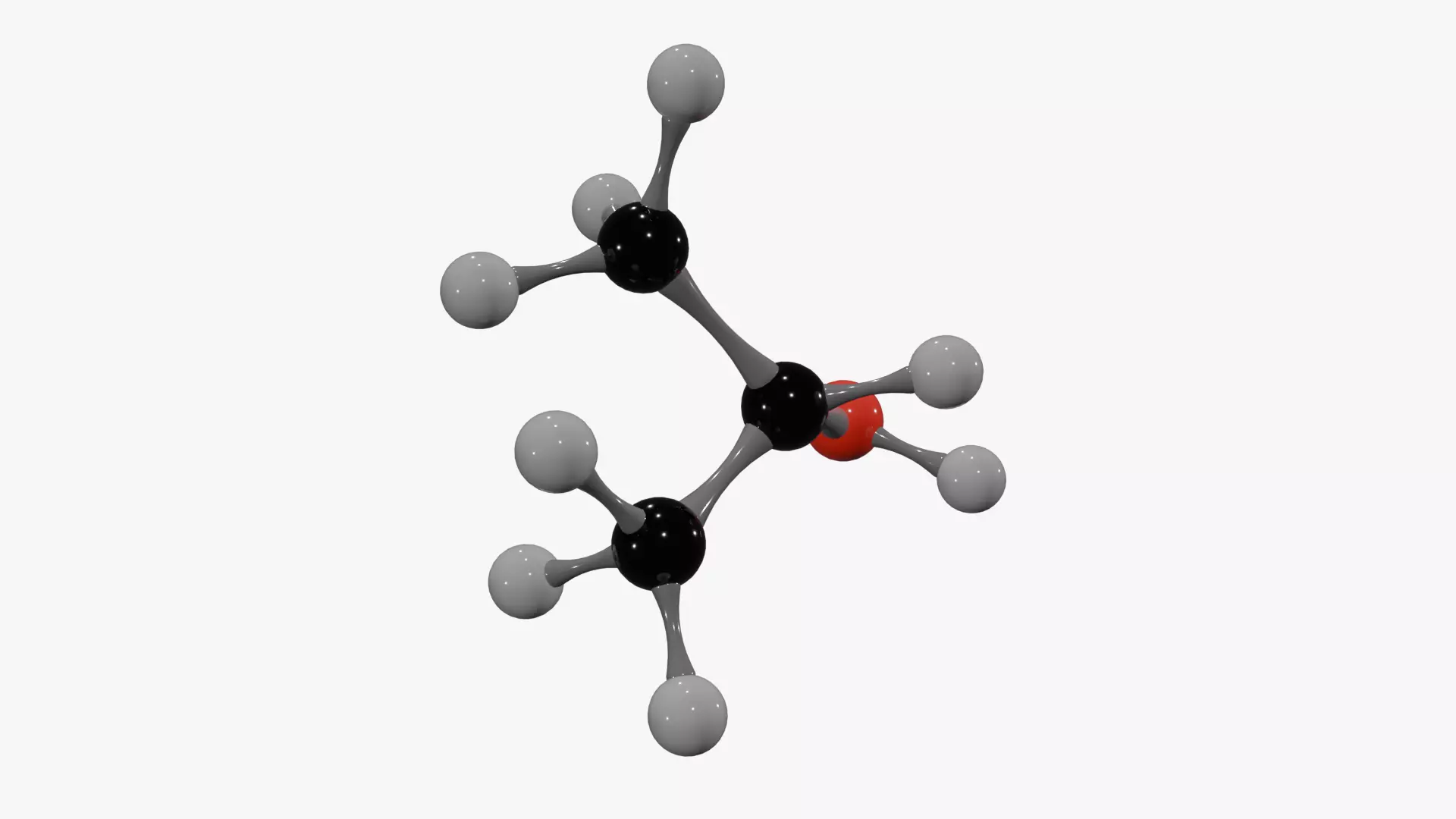 Isopropanol Molecule Low-poly 3D model_3