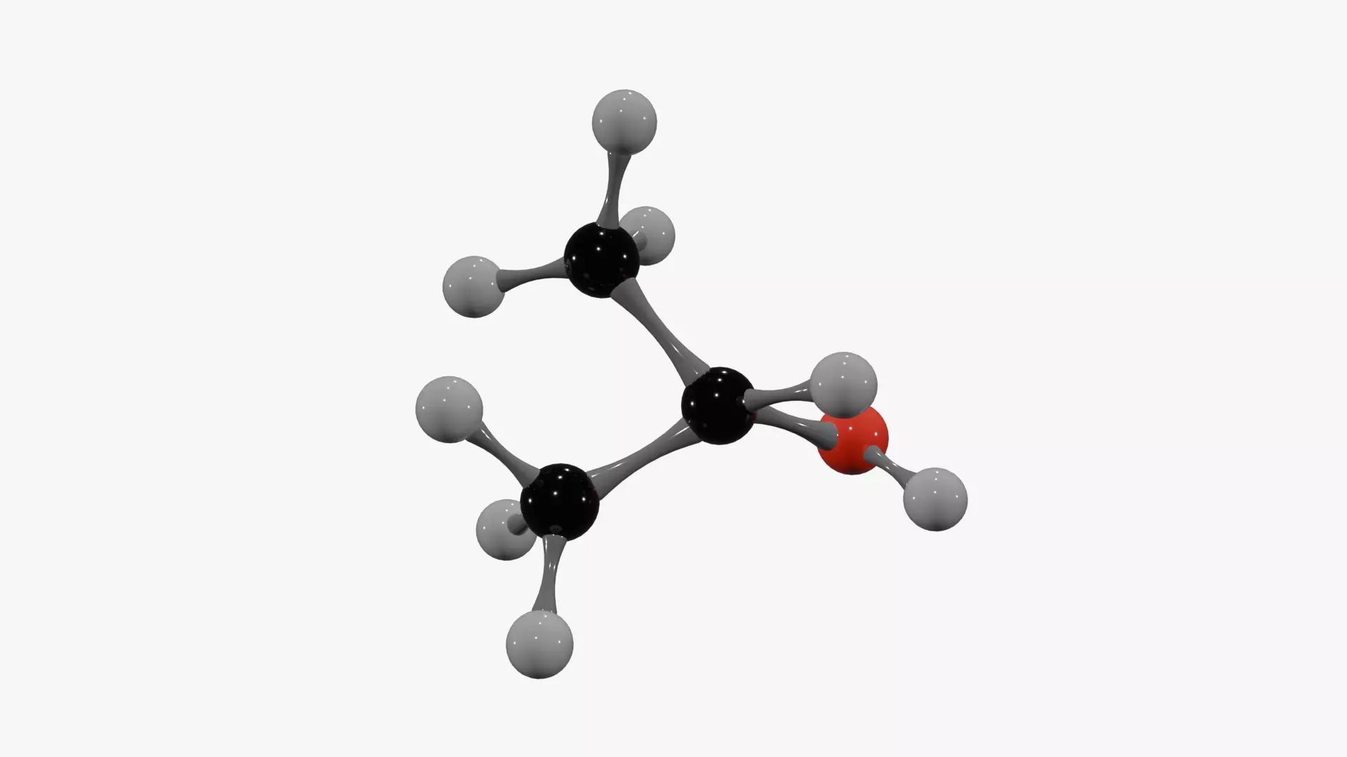 Isopropanol Molecule Low-poly 3D model_1