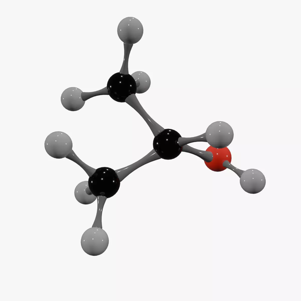 Isopropanol Molecule Low-poly 3D model_0