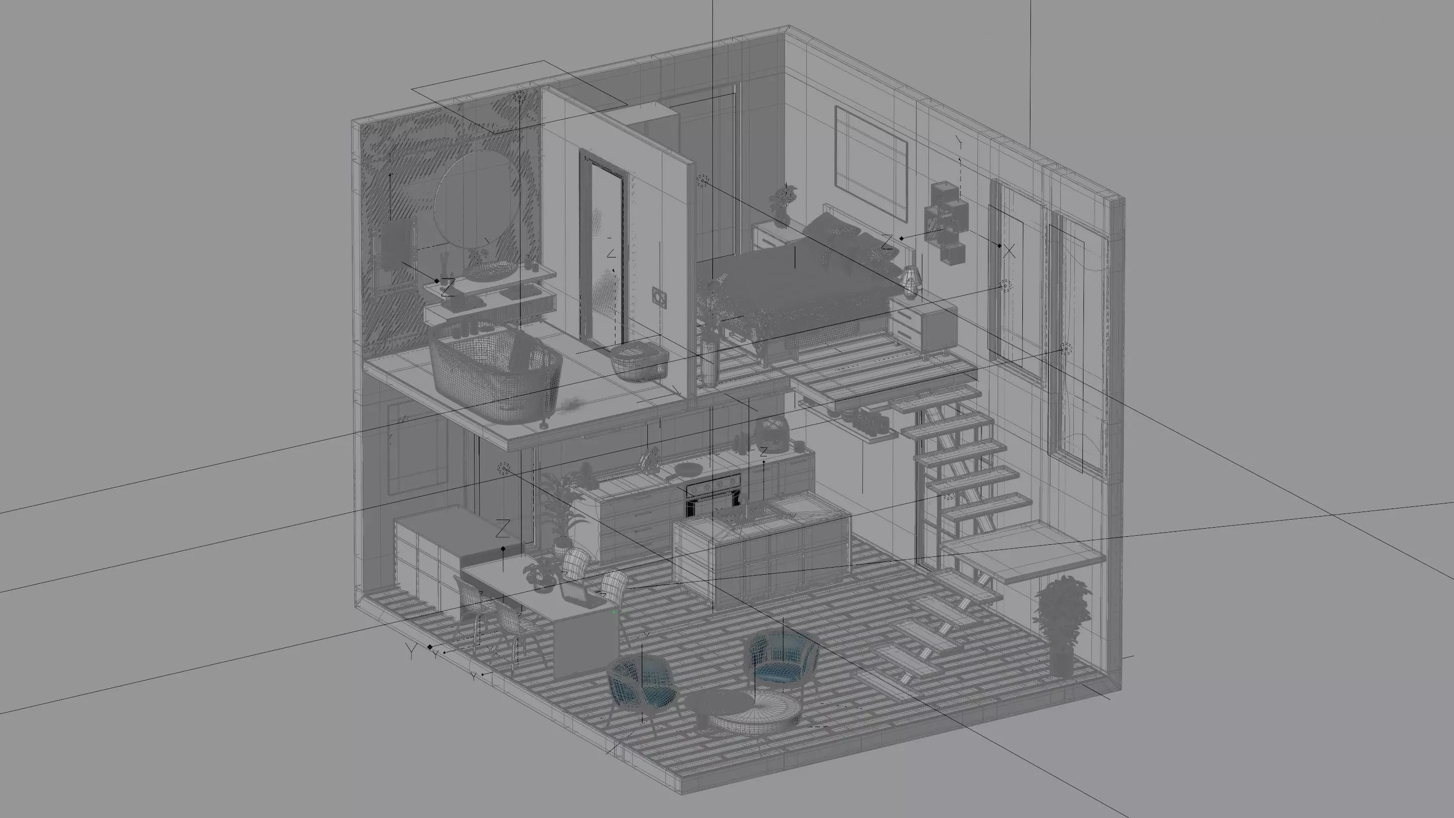 House isometric 3D model_6