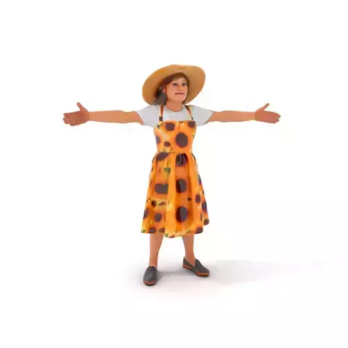 Sunflower Dress and Hat Model Pack Low-poly 3D model