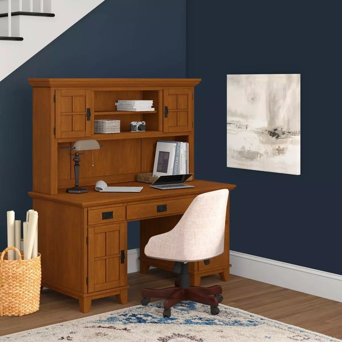 Rhaven Desk with Hutch 3D model_10