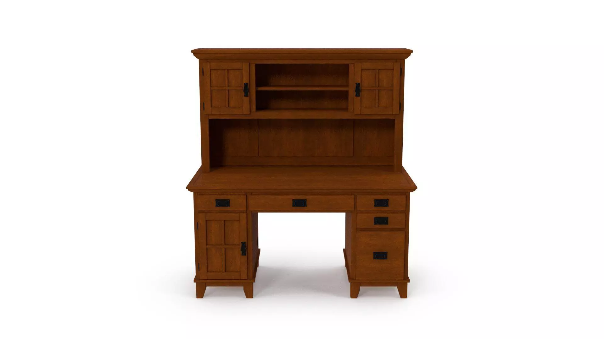 Rhaven Desk with Hutch 3D model_6