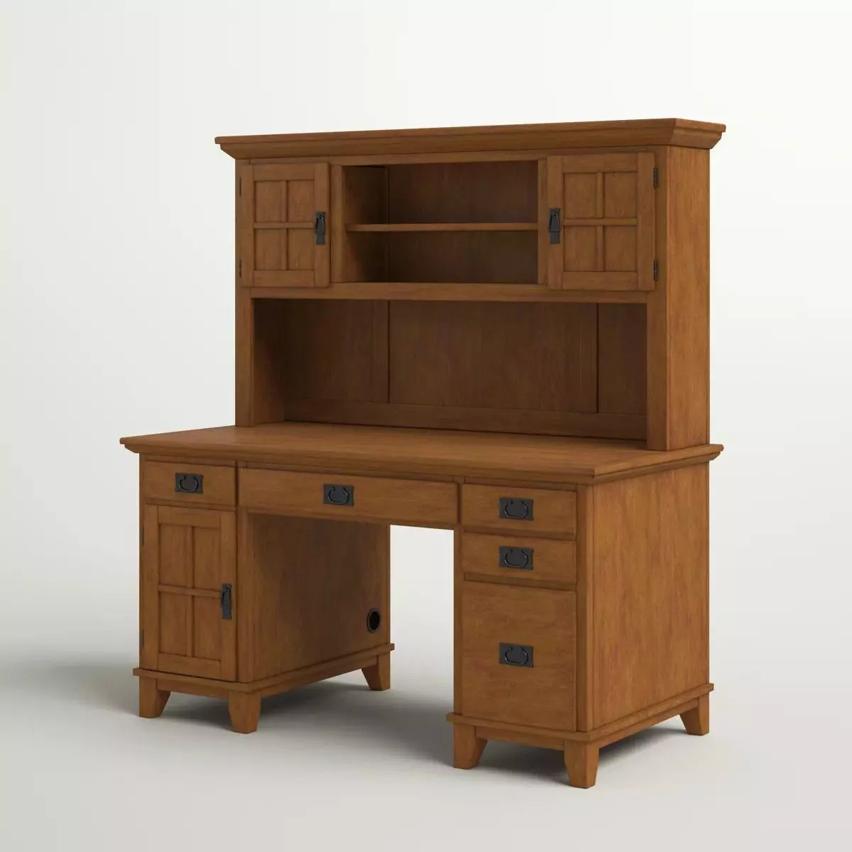 Rhaven Desk with Hutch 3D model_4