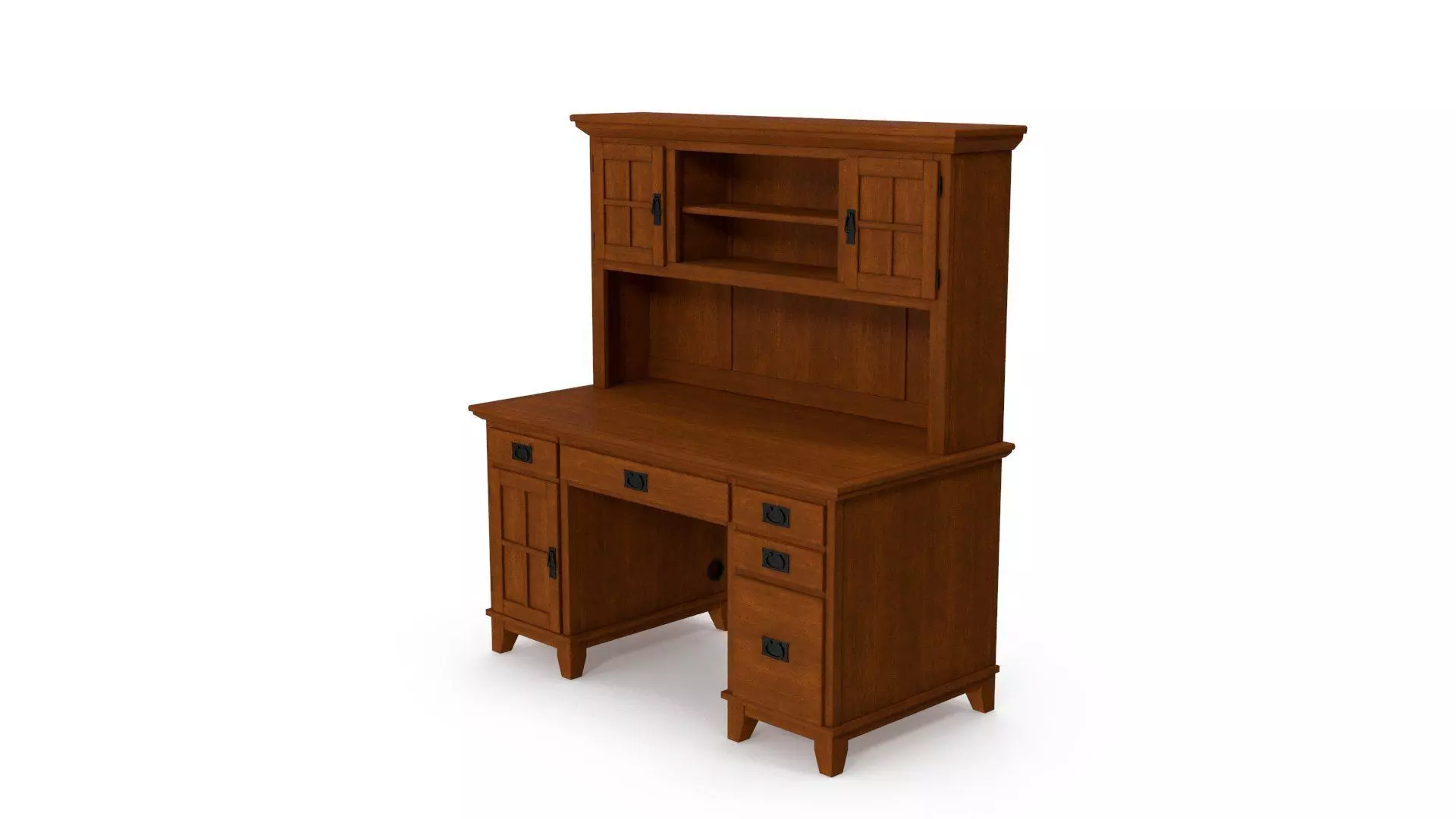 Rhaven Desk with Hutch 3D model_7