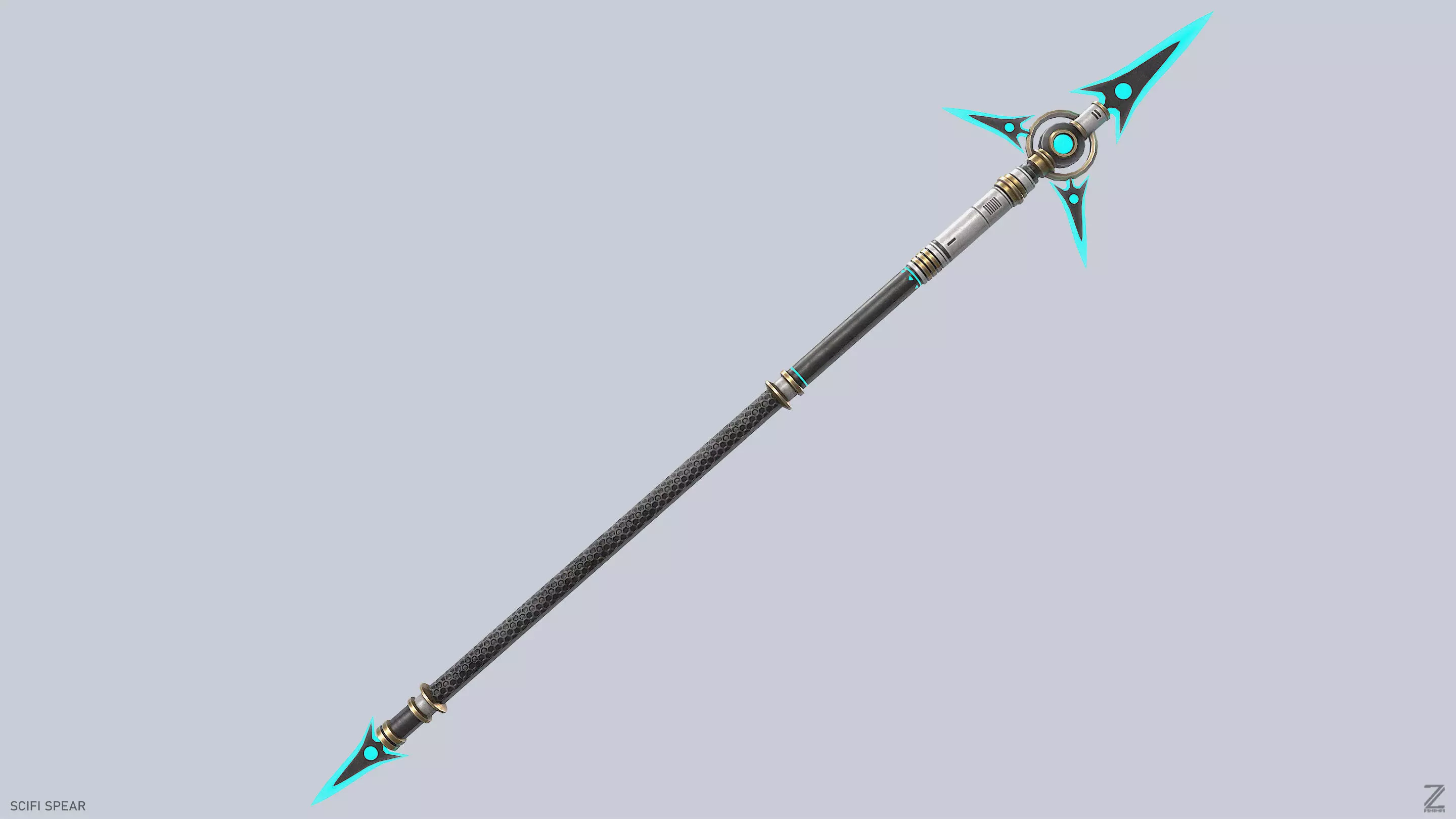 Scifi spear Low-poly 3D model_6