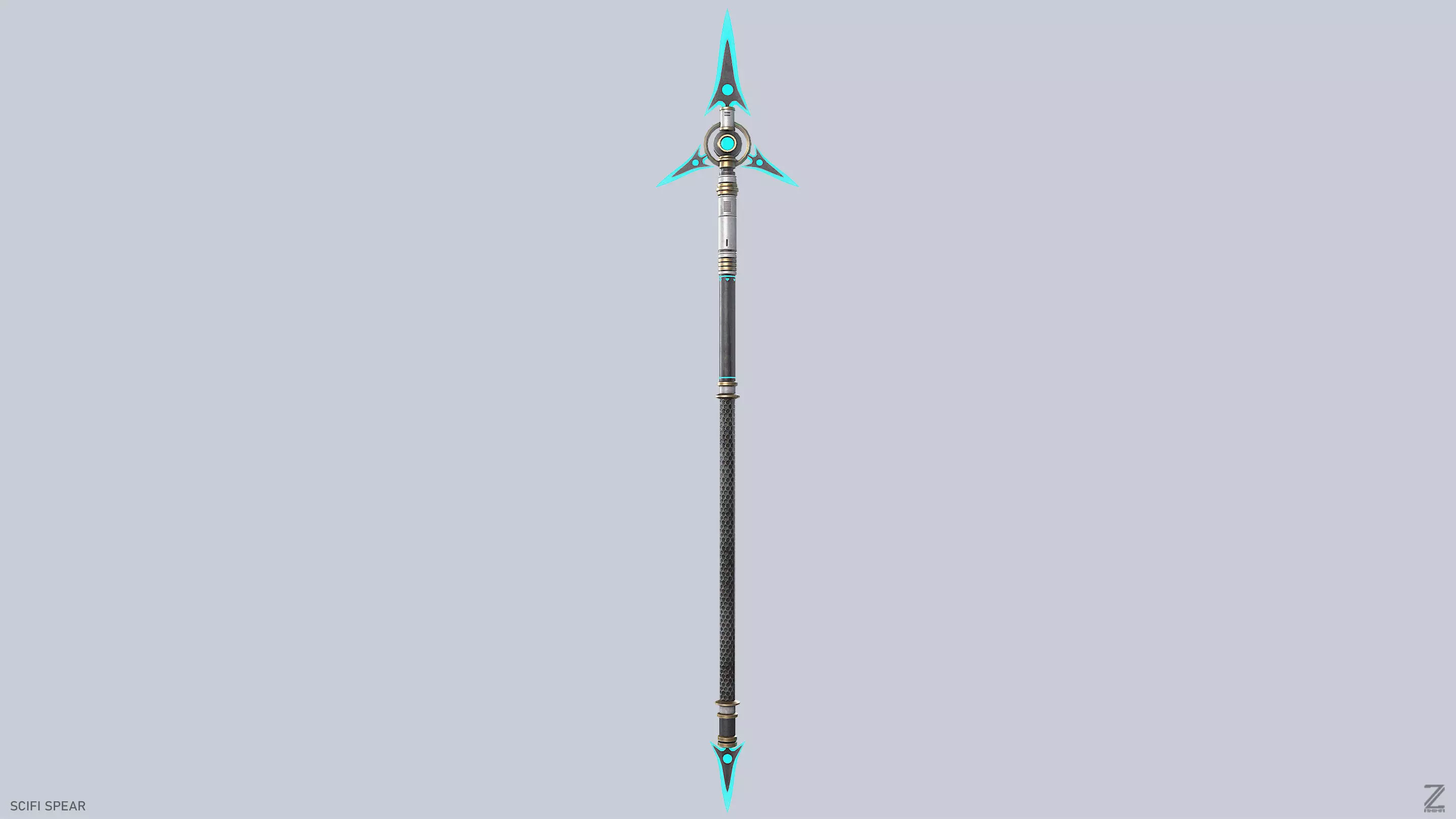 Scifi spear Low-poly 3D model_4