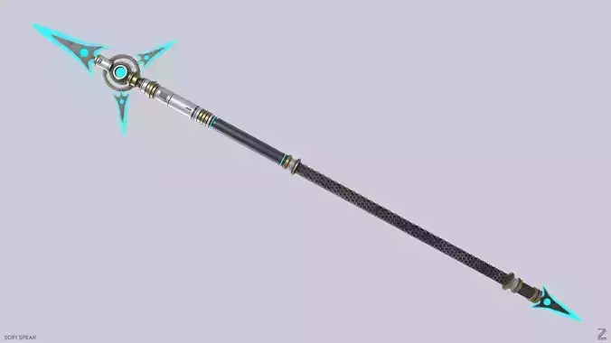 Scifi spear Low-poly 3D model