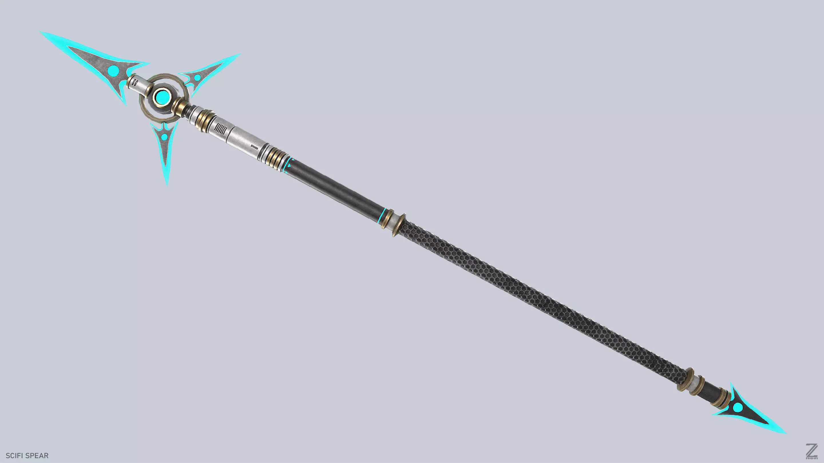 Scifi spear Low-poly 3D model_0