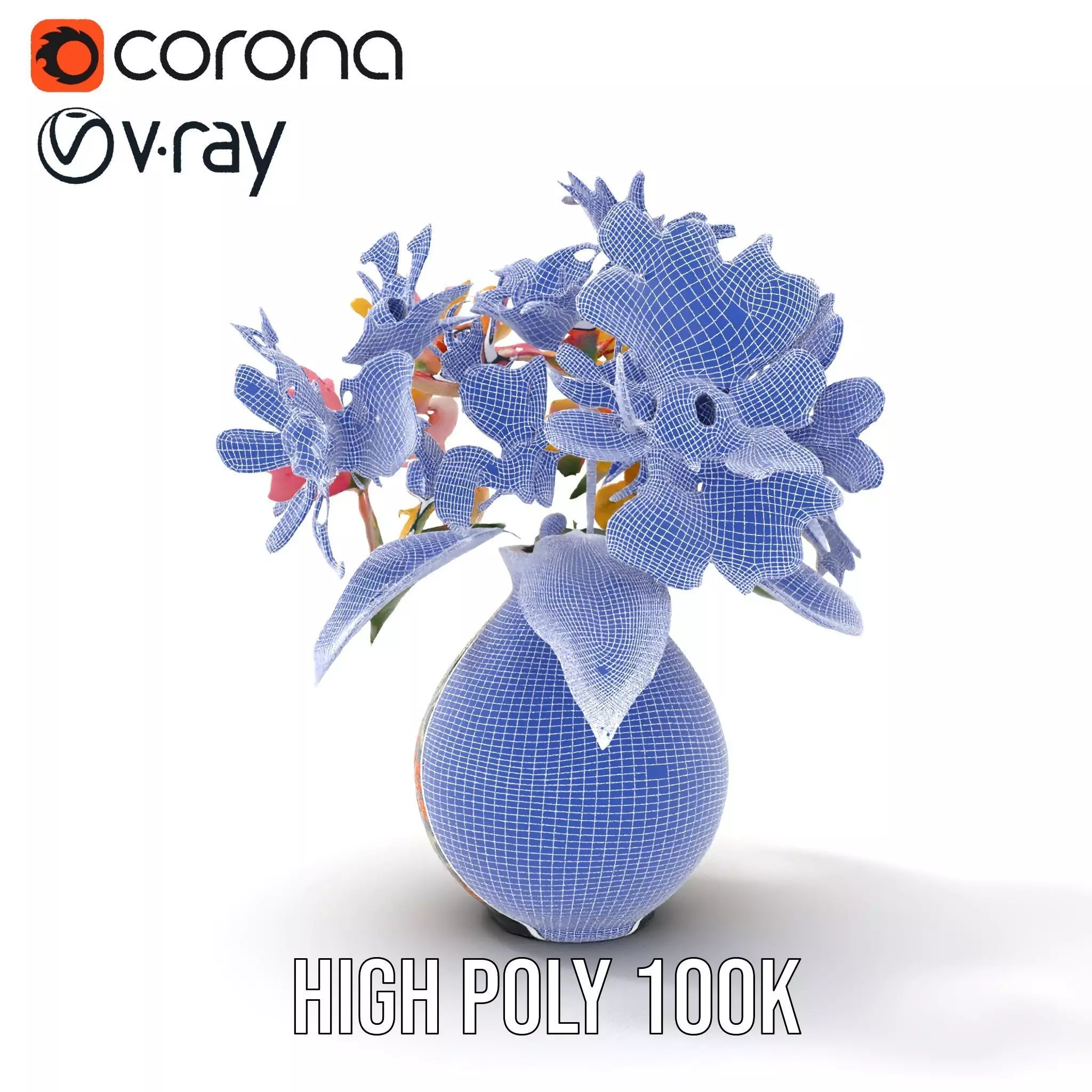 Floral Vase and Bouquet Model Pack Low-poly 3D model_35