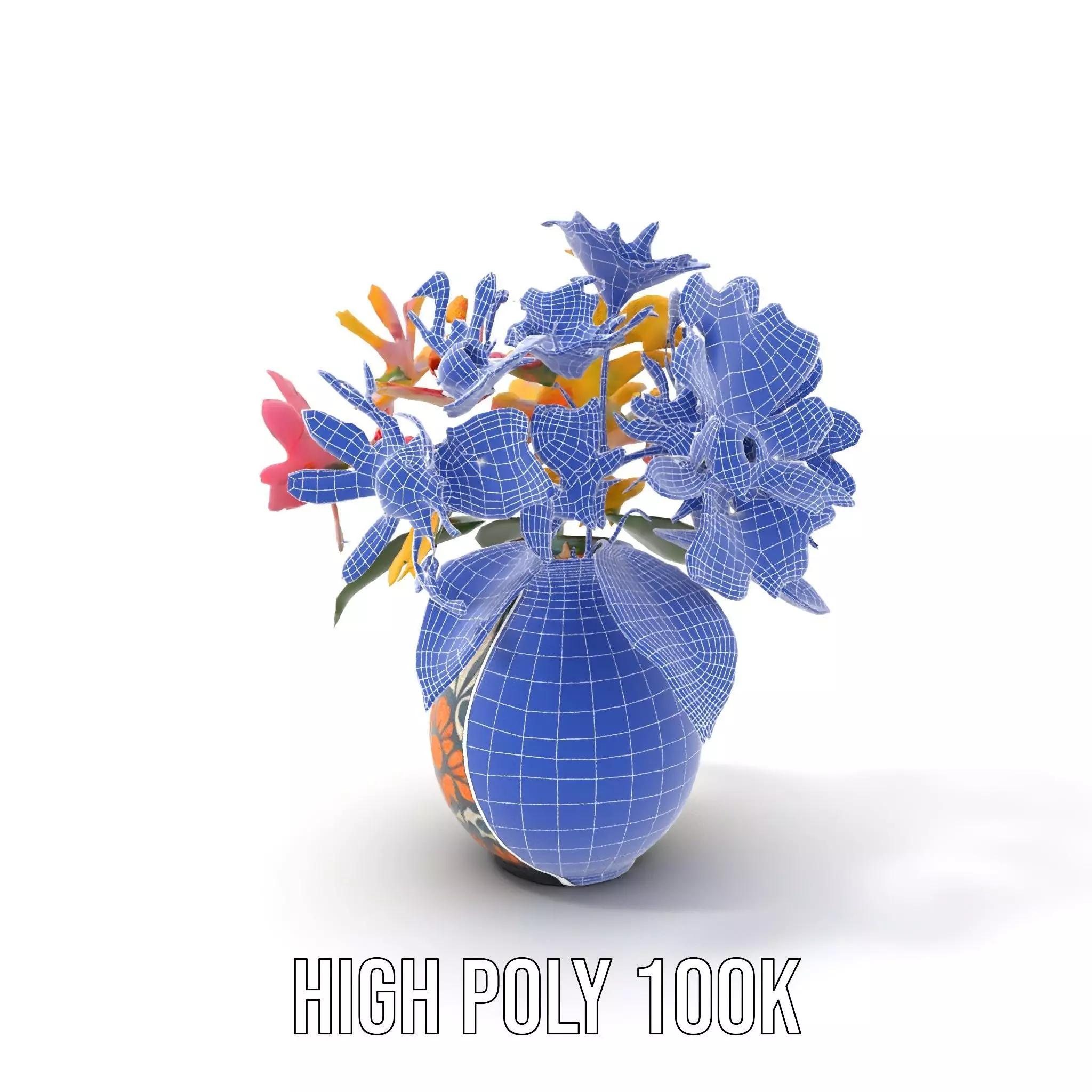 Floral Vase and Bouquet Model Pack Low-poly 3D model_14