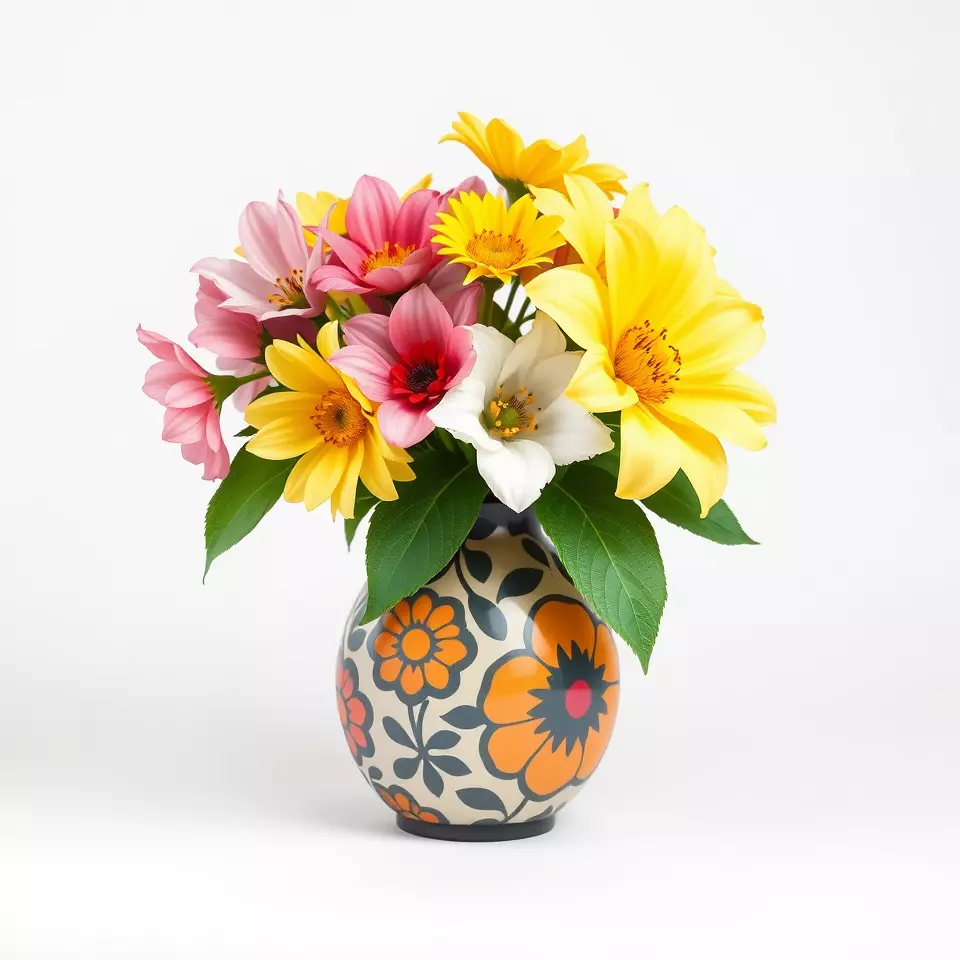 Floral Vase and Bouquet Model Pack Low-poly 3D model_3