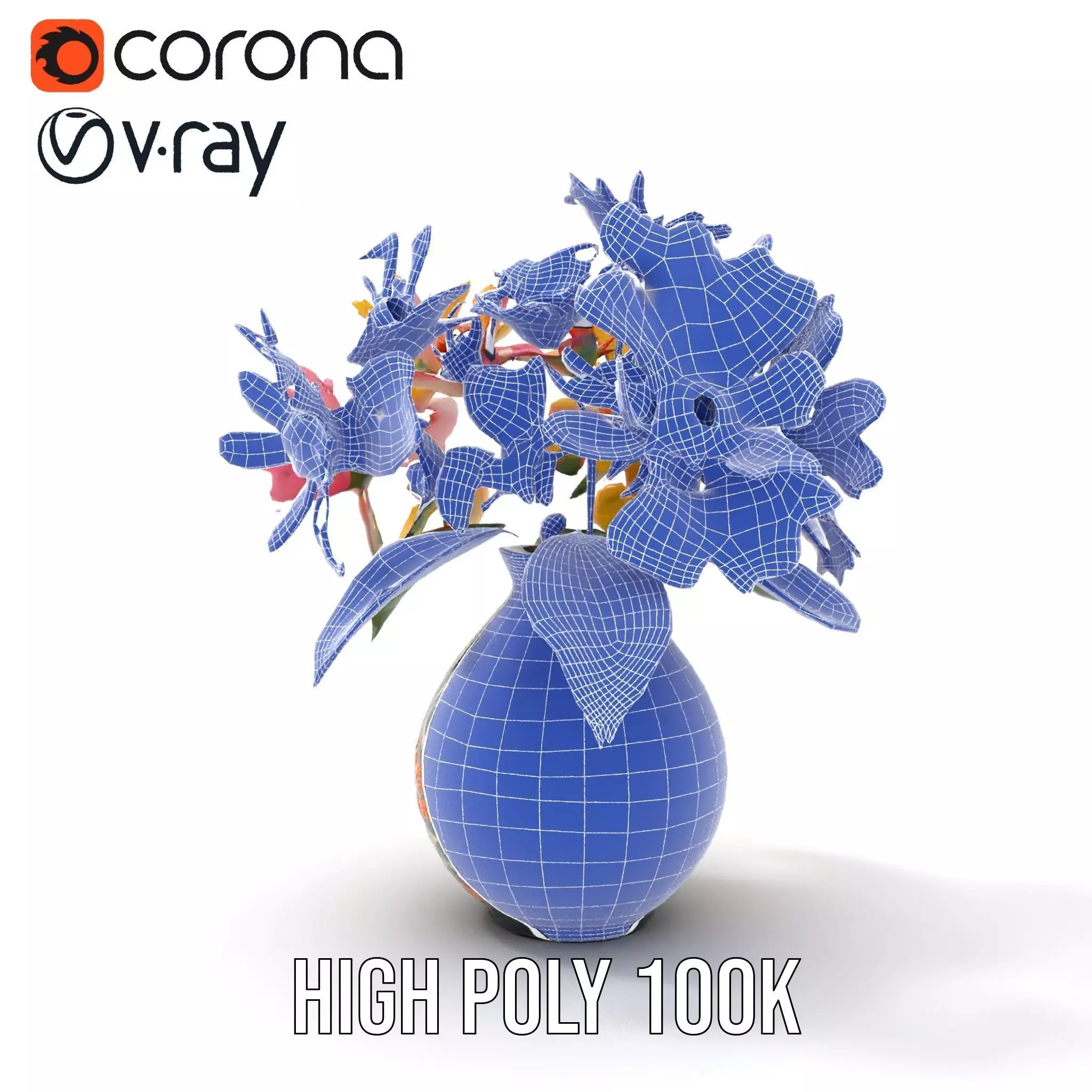 Floral Vase and Bouquet Model Pack Low-poly 3D model_28