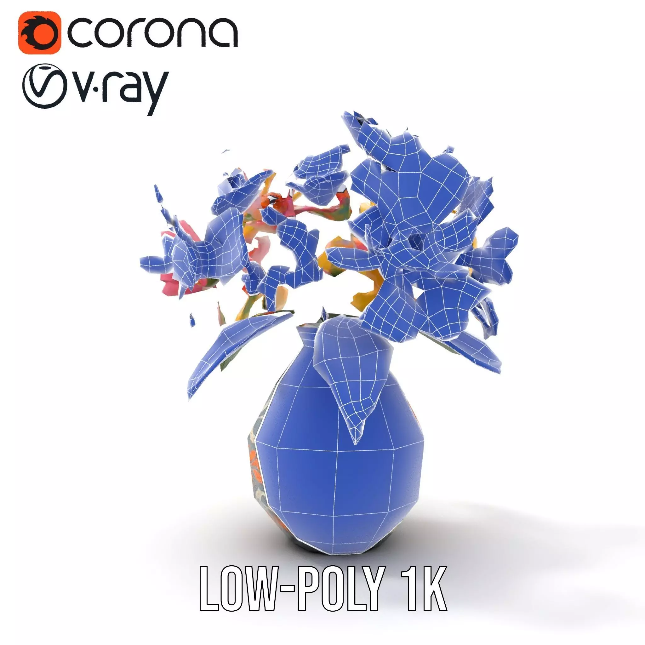 Floral Vase and Bouquet Model Pack Low-poly 3D model_17