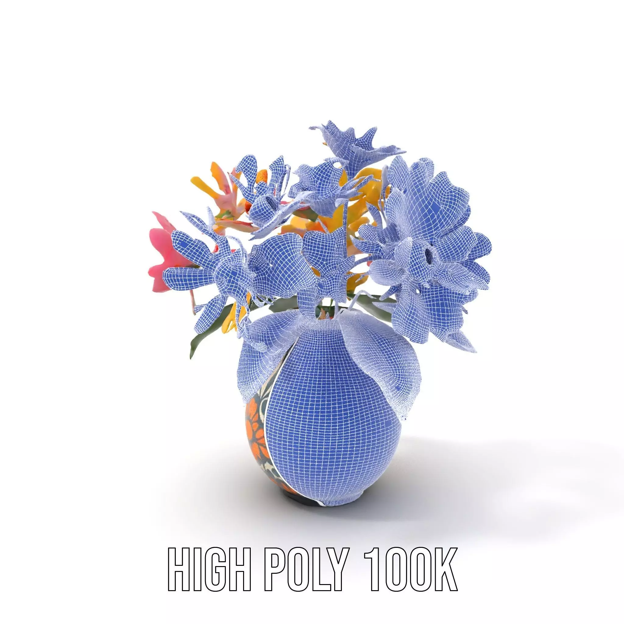 Floral Vase and Bouquet Model Pack Low-poly 3D model_5