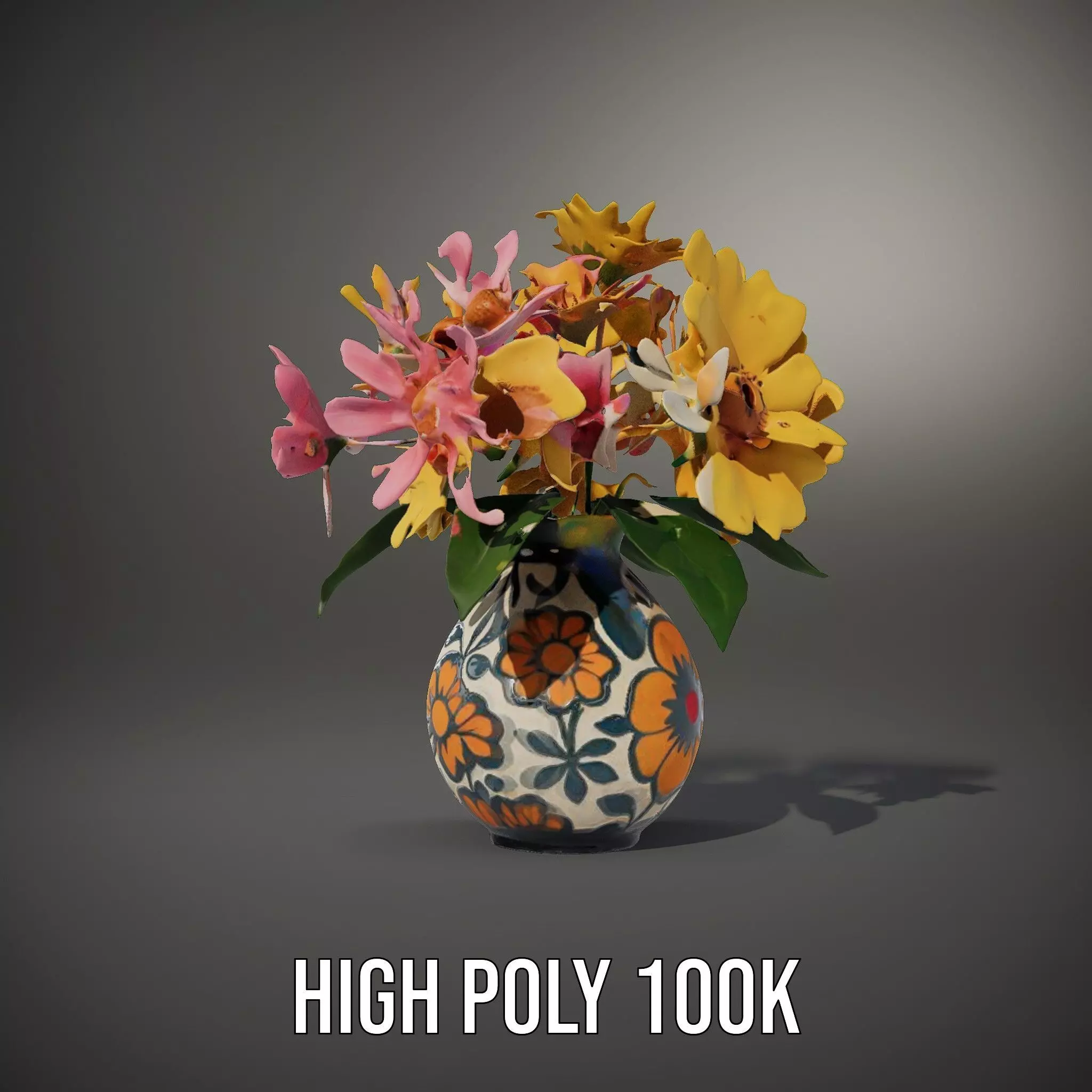 Floral Vase and Bouquet Model Pack Low-poly 3D model_9