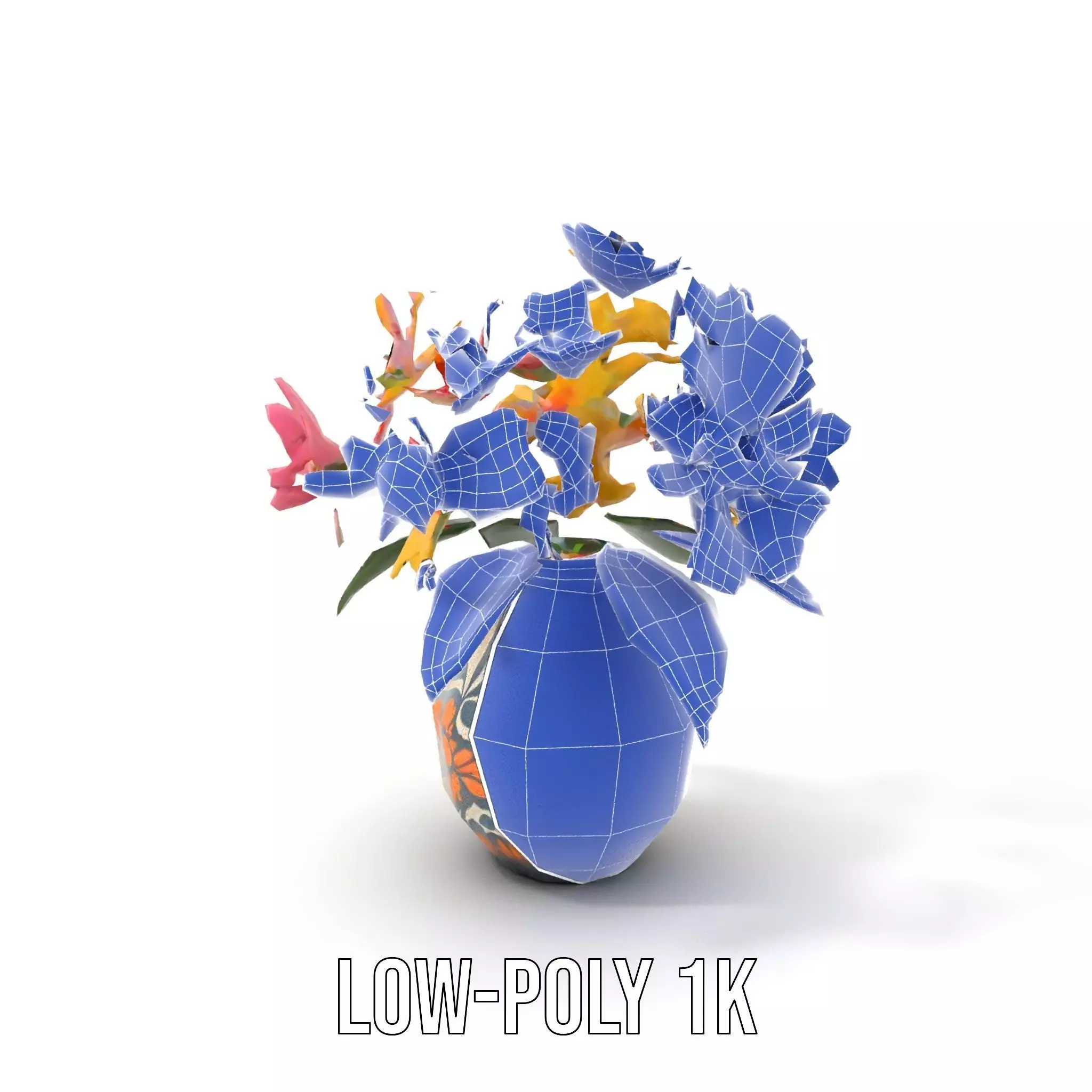 Floral Vase and Bouquet Model Pack Low-poly 3D model_23