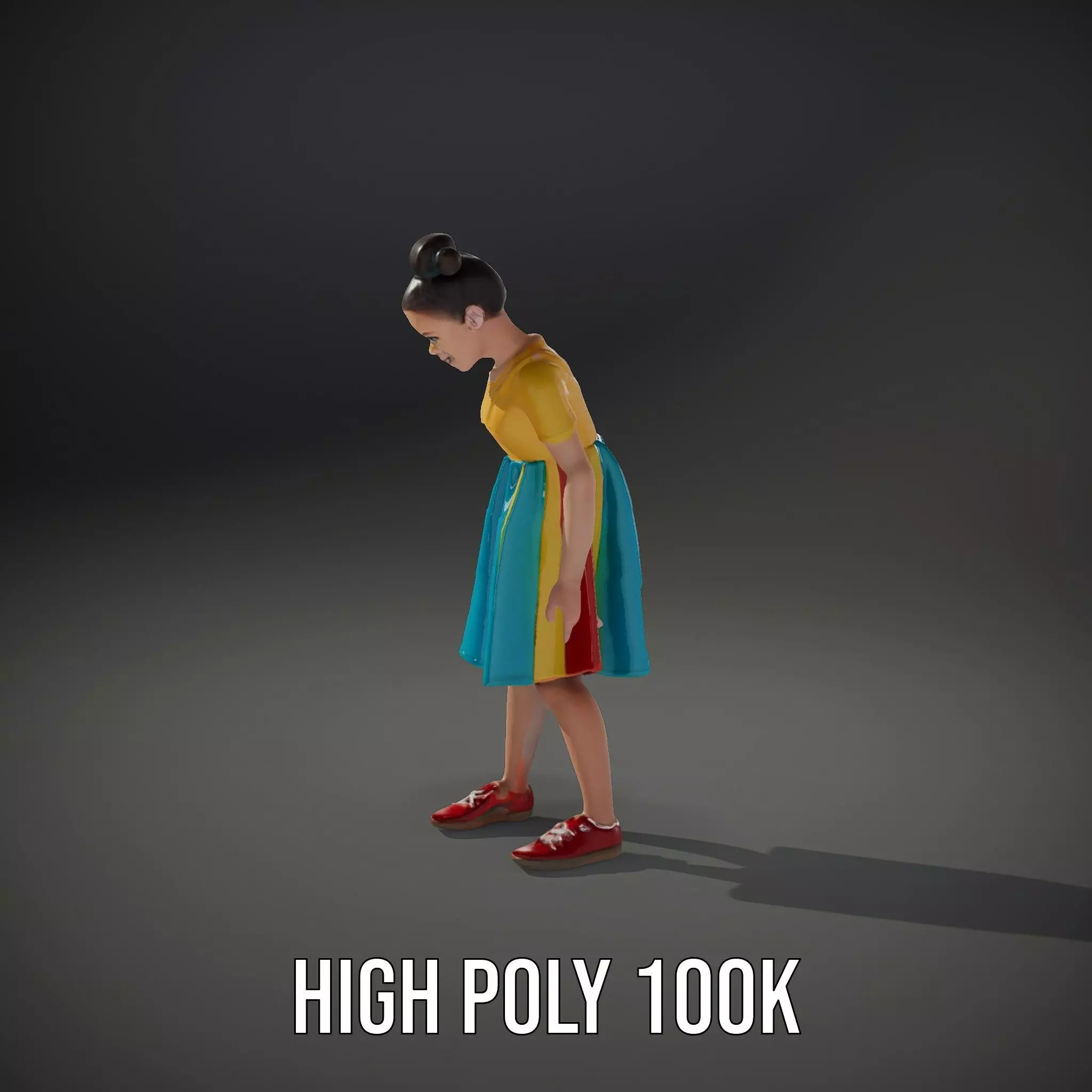 Colorful Childrens Dress Model Pack Low-poly 3D model_13
