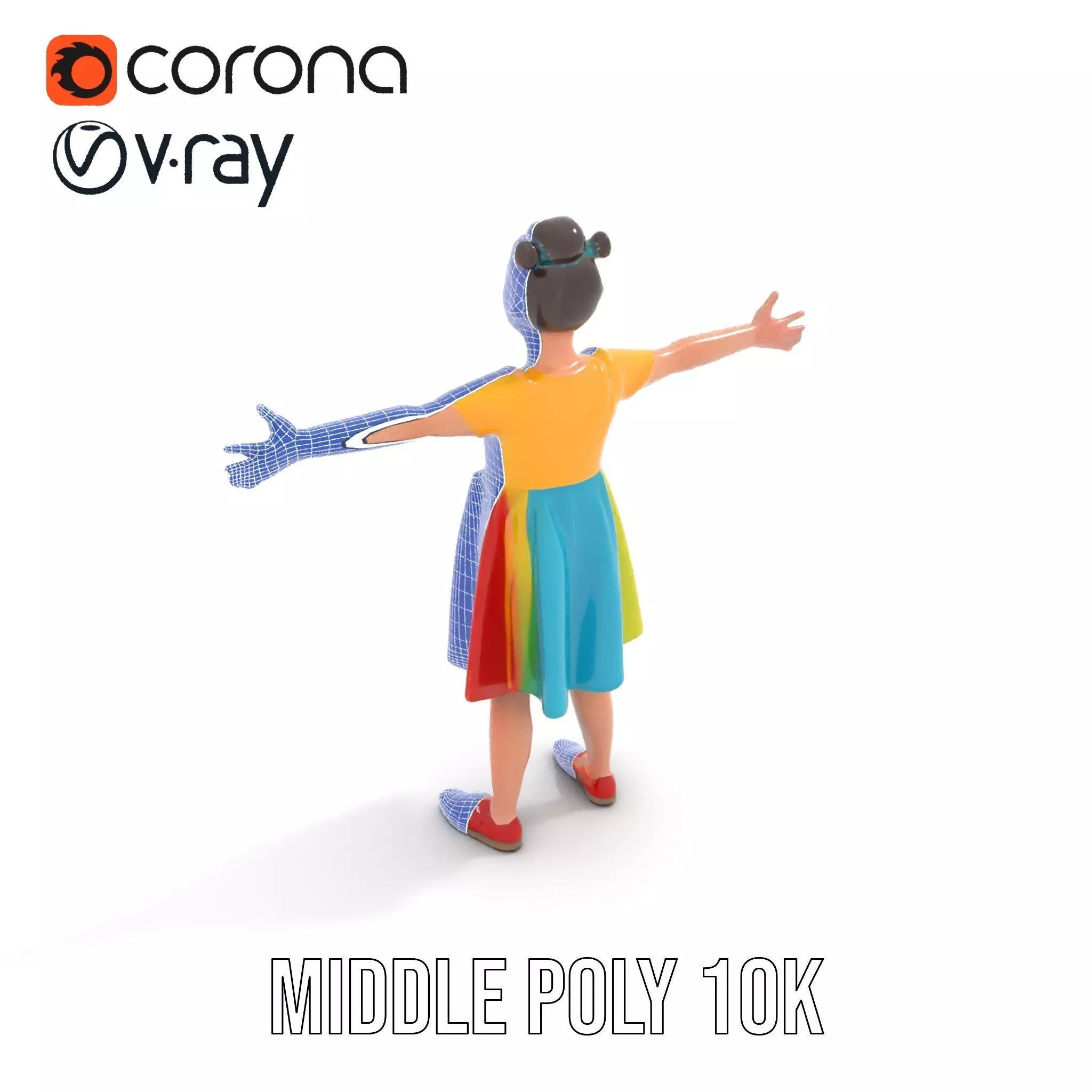 Colorful Childrens Dress Model Pack Low-poly 3D model_28