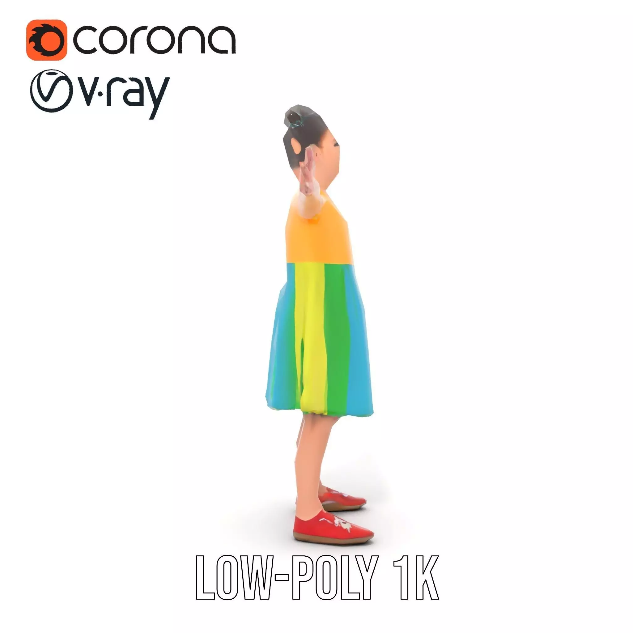 Colorful Childrens Dress Model Pack Low-poly 3D model_26