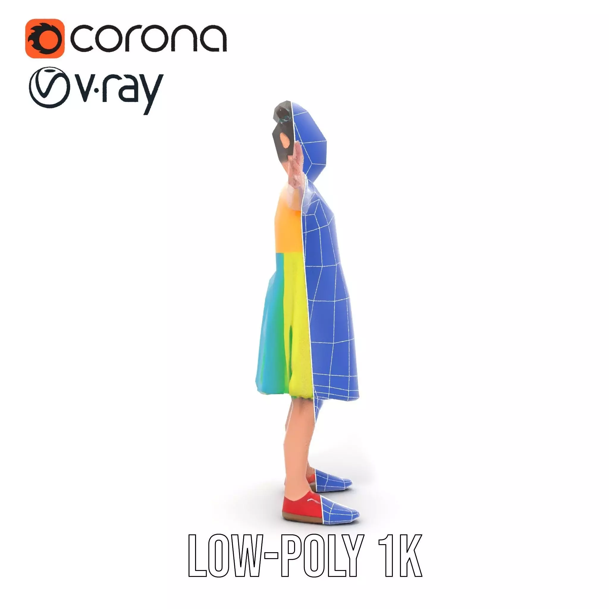 Colorful Childrens Dress Model Pack Low-poly 3D model_20