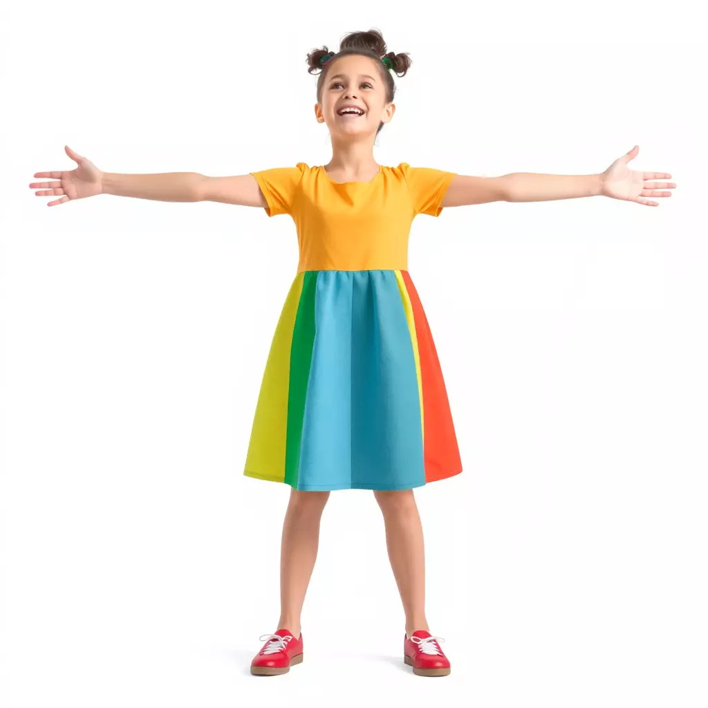 Colorful Childrens Dress Model Pack Low-poly 3D model_3
