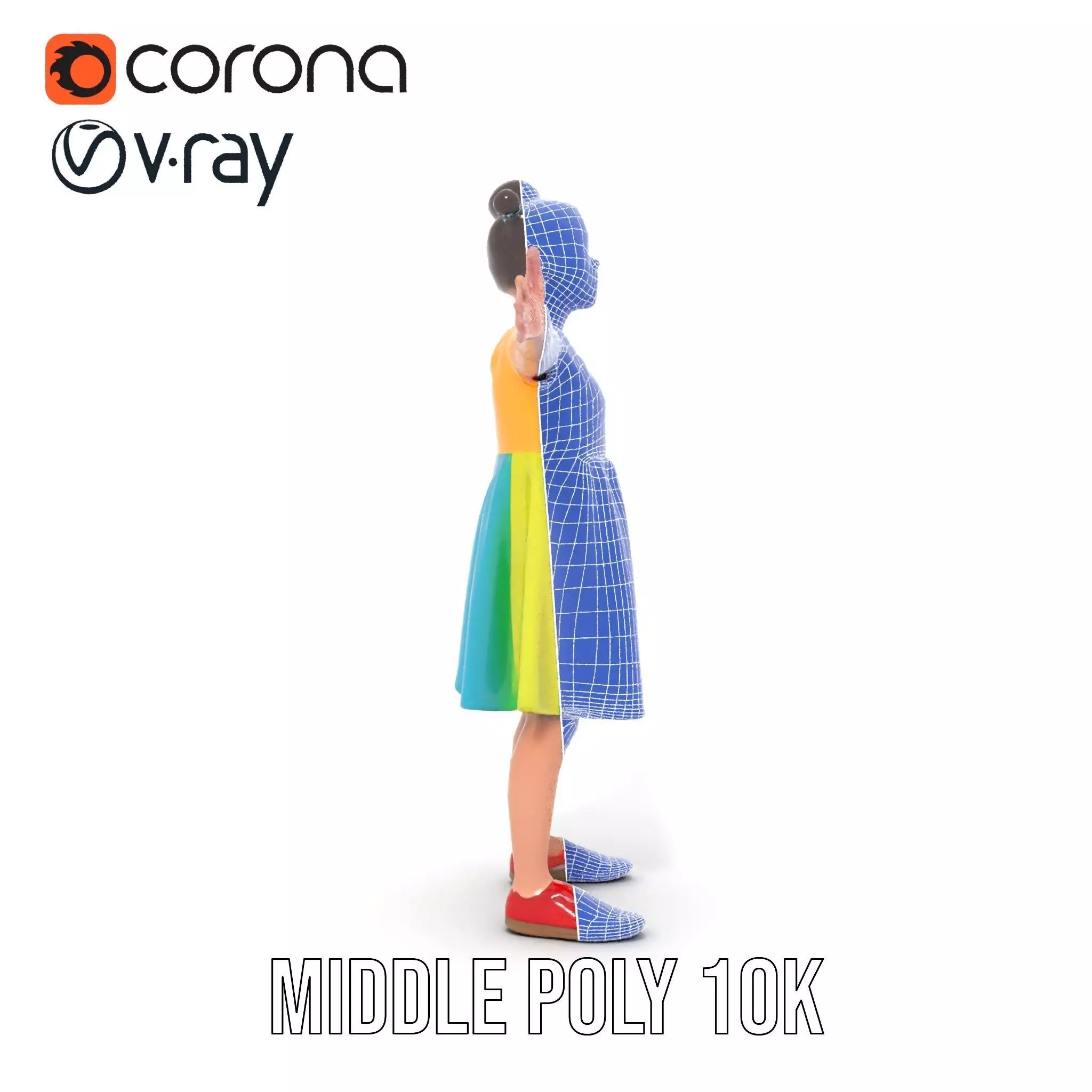 Colorful Childrens Dress Model Pack Low-poly 3D model_31