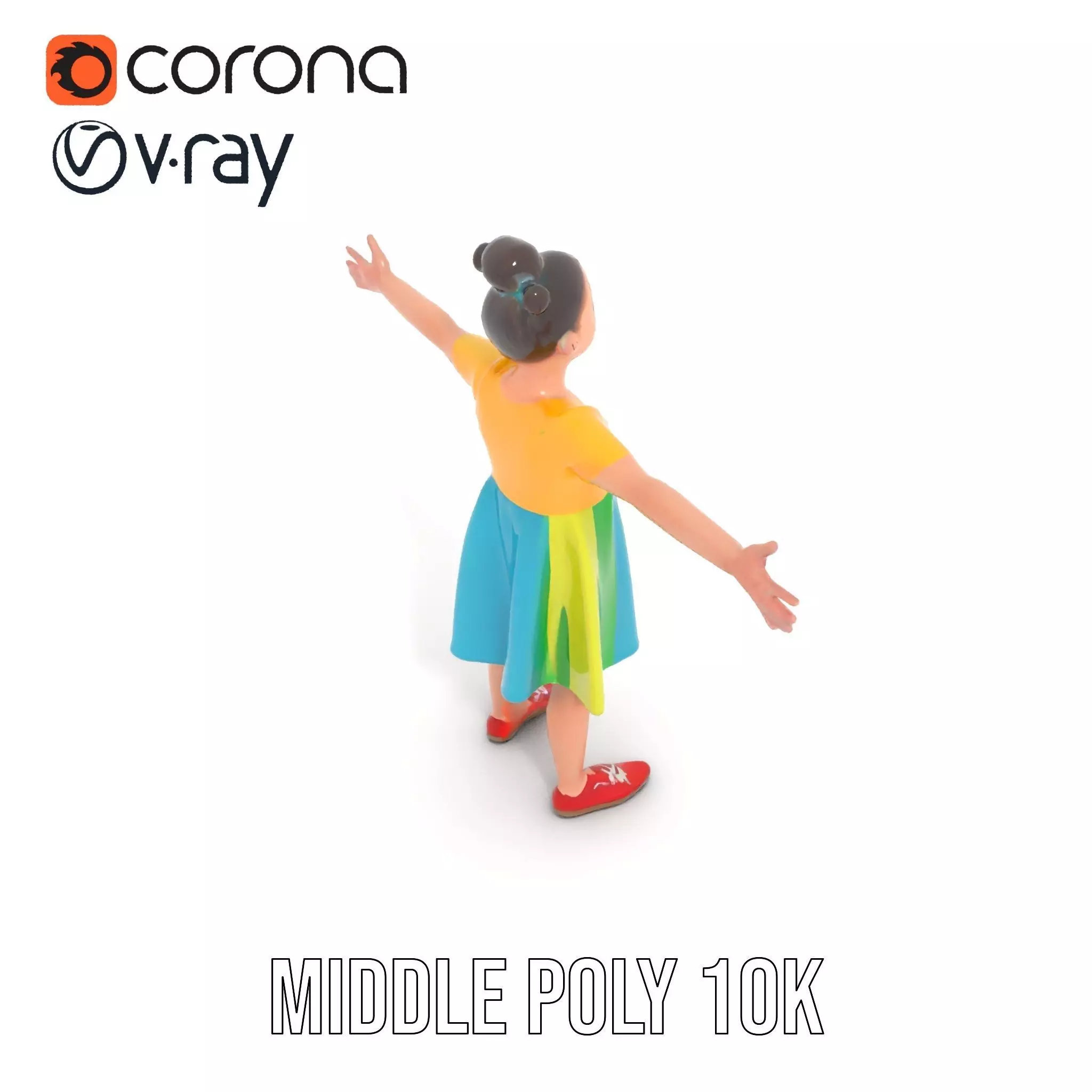 Colorful Childrens Dress Model Pack Low-poly 3D model_19
