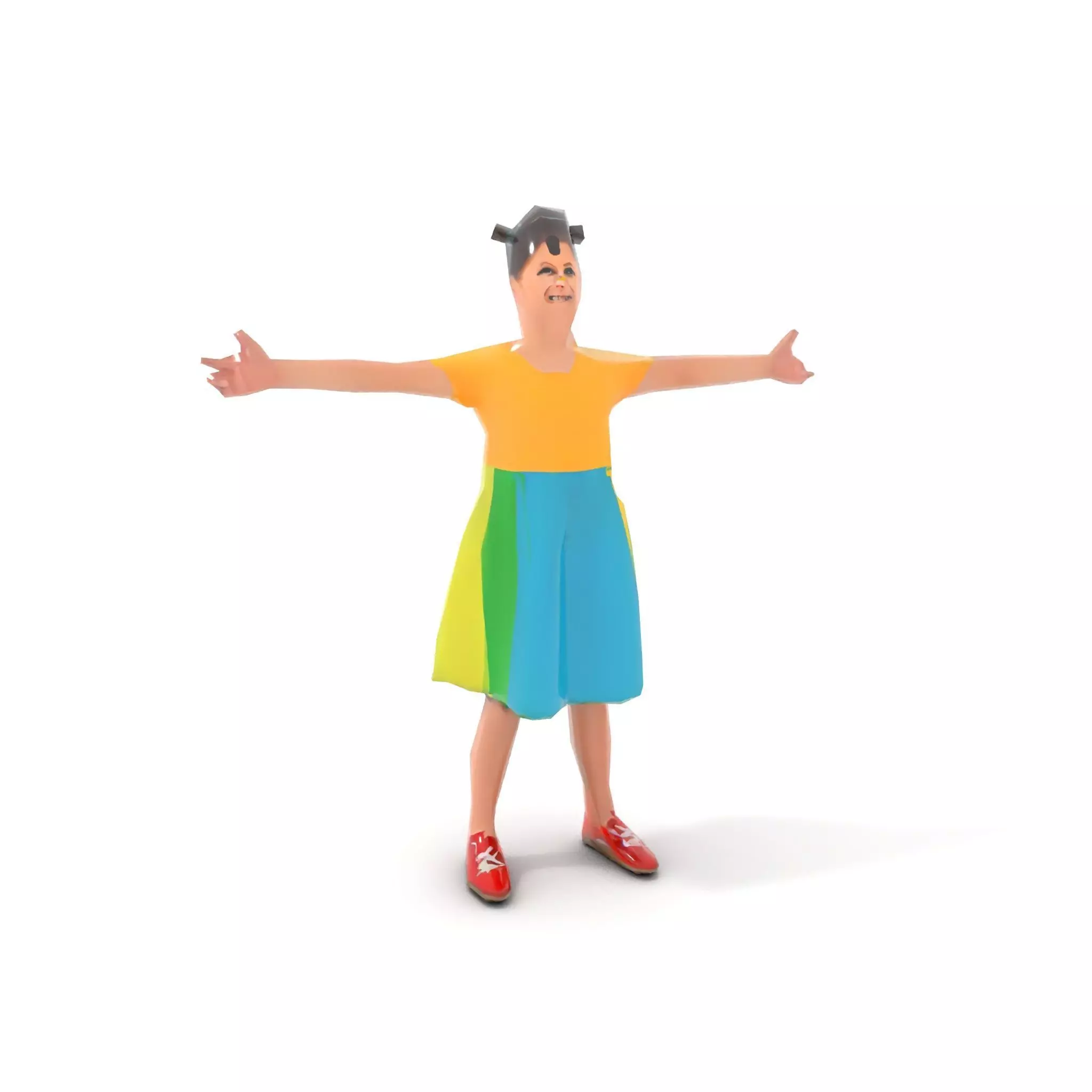 Colorful Childrens Dress Model Pack Low-poly 3D model_12