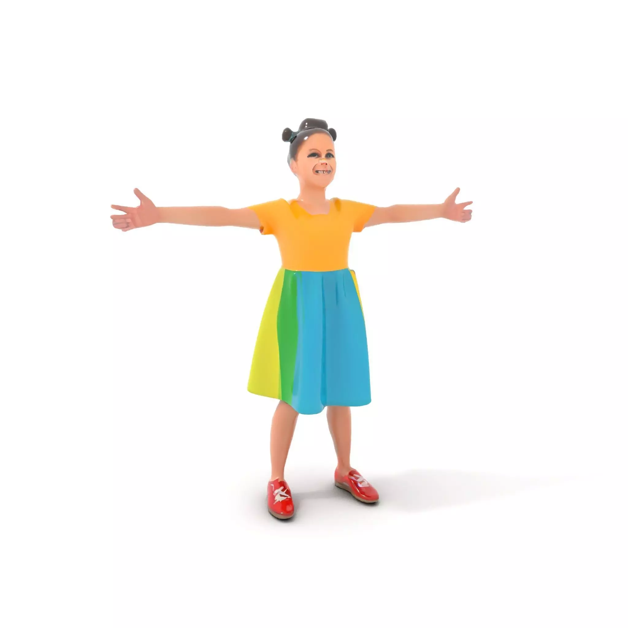 Colorful Childrens Dress Model Pack Low-poly 3D model_6