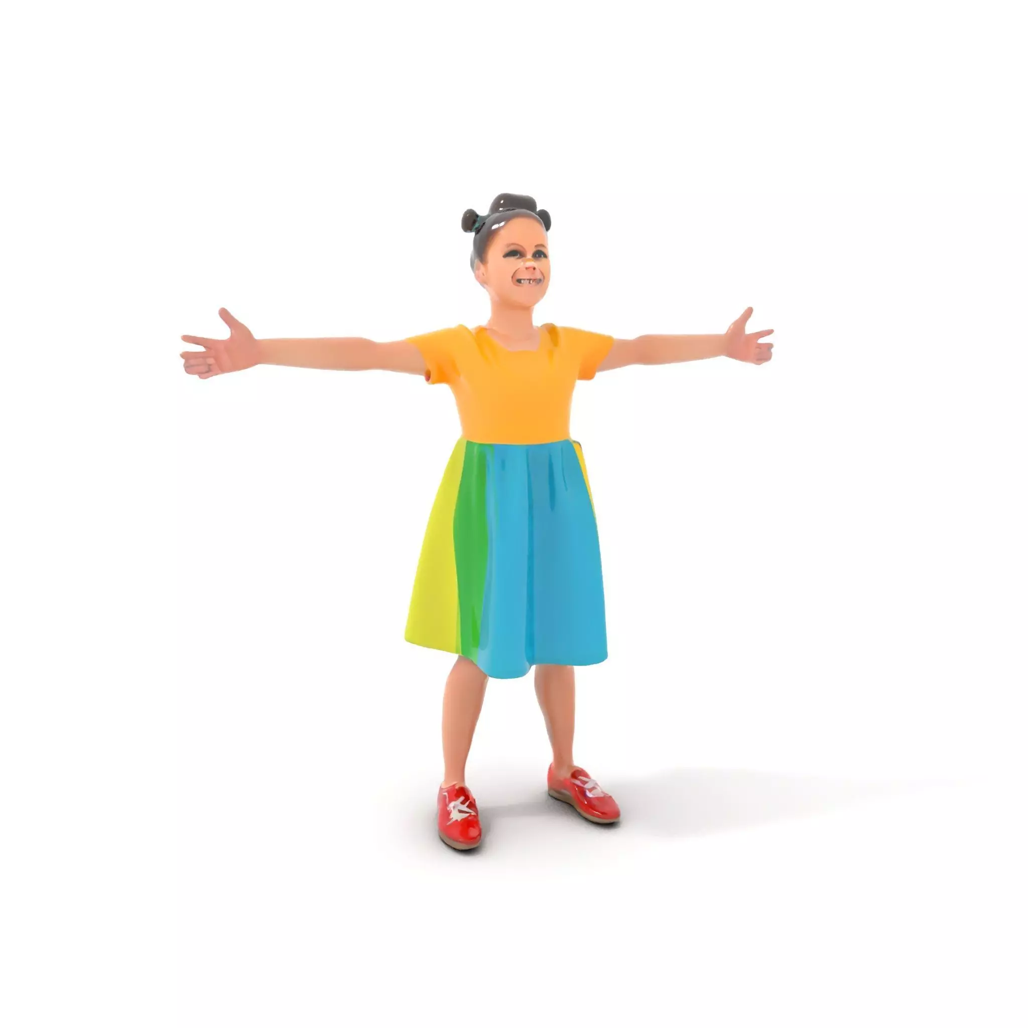 Colorful Childrens Dress Model Pack Low-poly 3D model_0