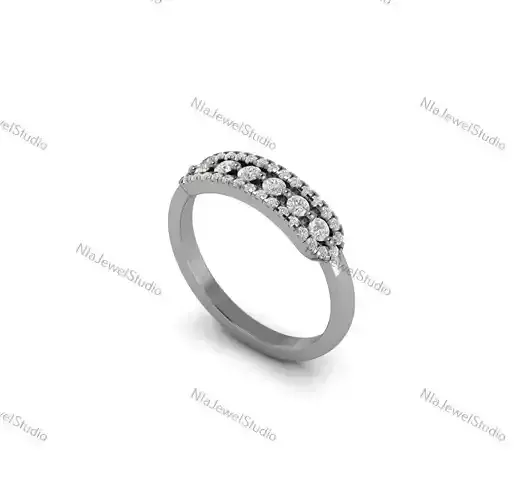 Diamond Cluster Band-3D CAD Model