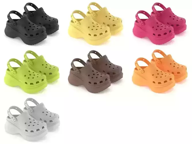 Crocs Bae Clog All Colors 3D Model Collection