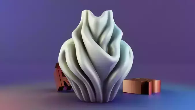 Ripple Bubblegum Vase 3D print model
