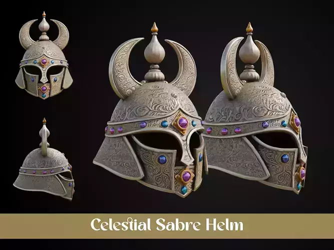 Stylized Persian Helmet - Celestial Sabre