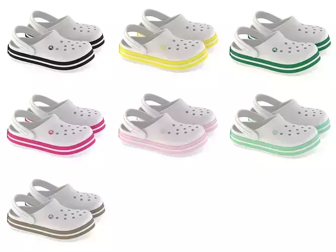 Crocs Crocband All Colors 3D Model Collection