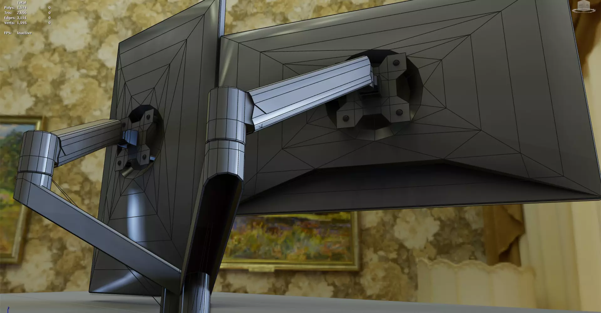 Monitor with Arm Low-poly 3D model_5