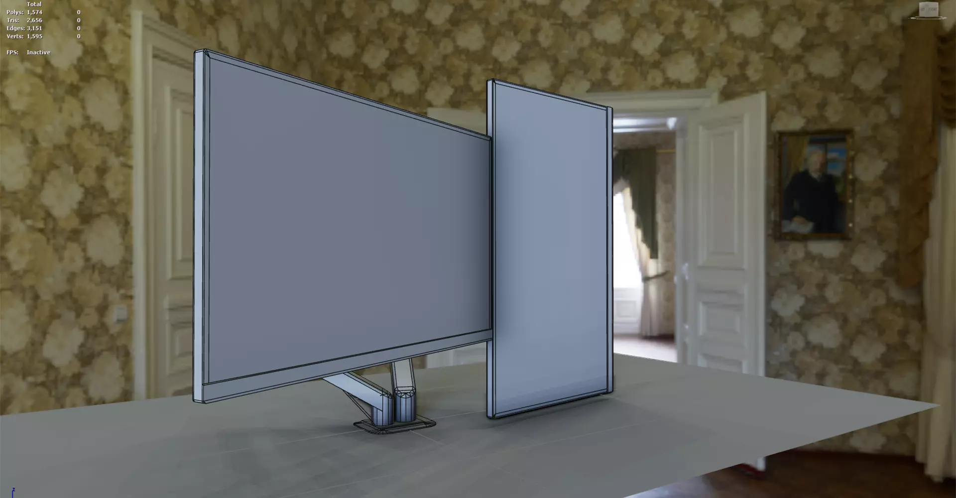 Monitor with Arm Low-poly 3D model_3