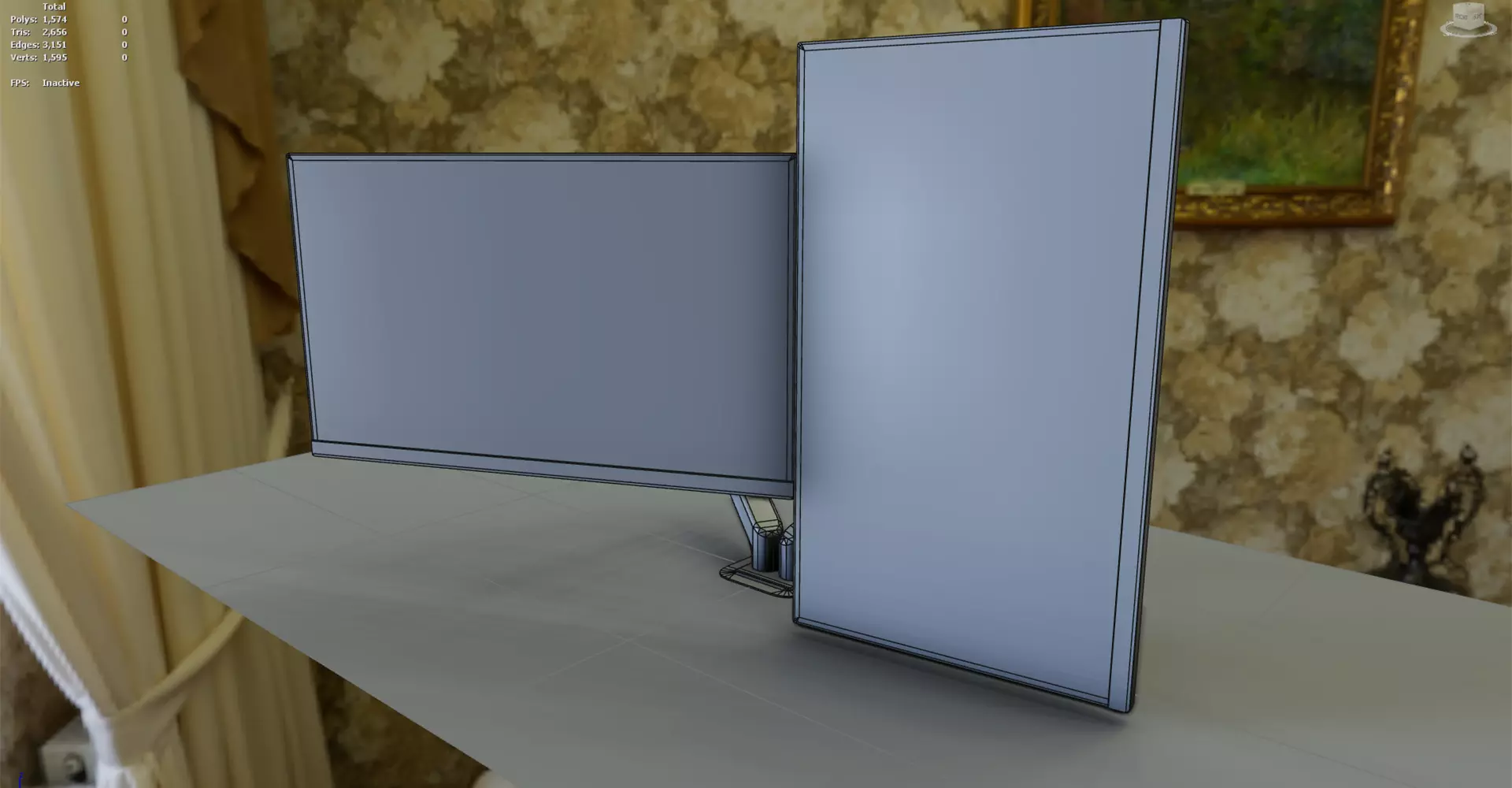 Monitor with Arm Low-poly 3D model_1