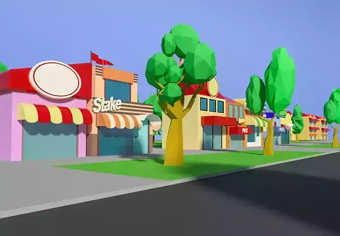 Low Poly house buildings Pack