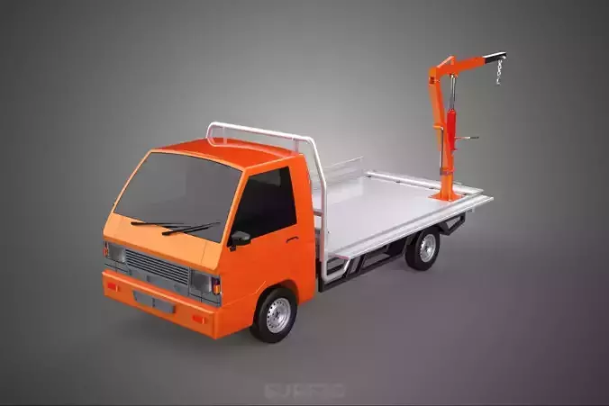 SHIPMENT FOLDABLE HYDRAULIC LIFT JIB CRANE DROPSIDE PICKUP TRUCK 3D model